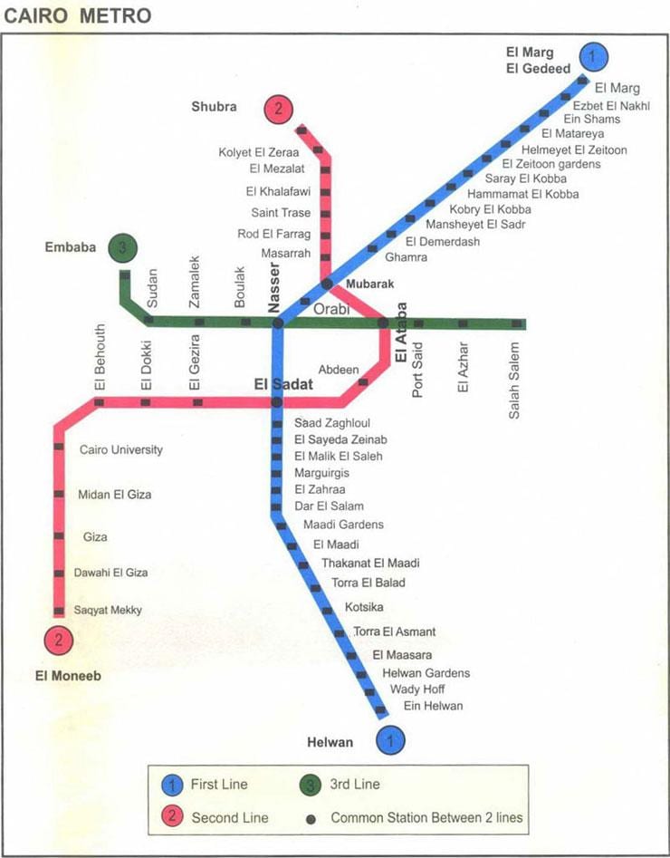 ಕೈರೋ ಸಬ್ವೇ ನಕ್ಷೆ