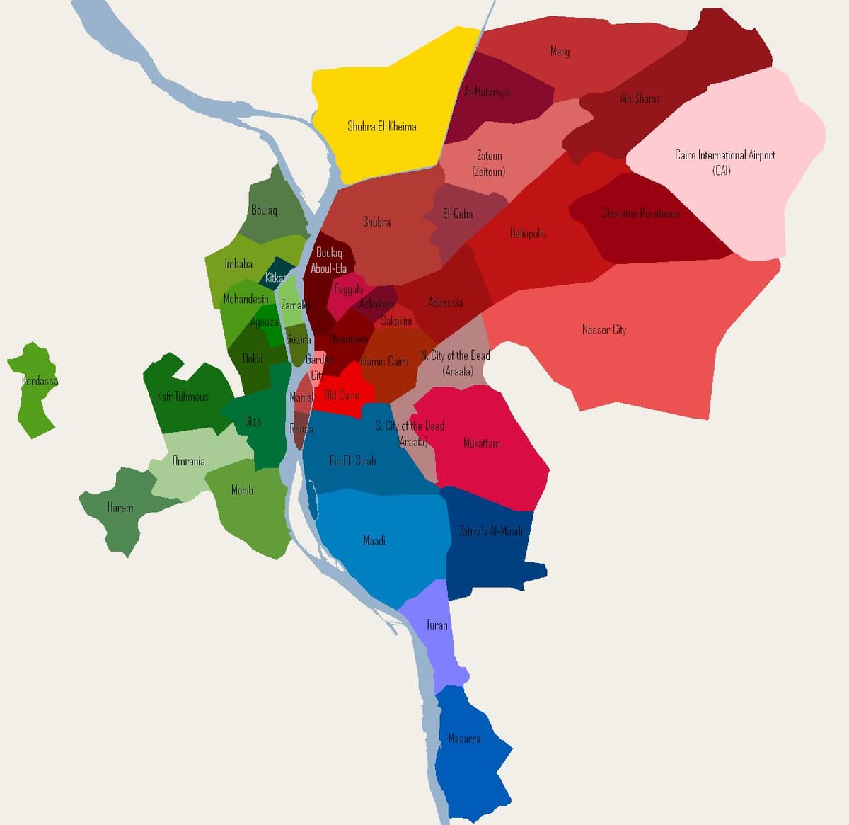 ಕೈರೋ ನೆರೆಹೊರೆಯ ನಕ್ಷೆ